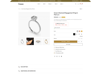 Vemus Jewelry Ecommerce project screenshot